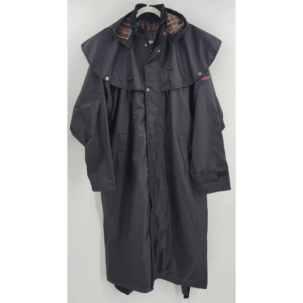 NWT Greenbelt County Wear Midland BLACK DUSTER RIDING JACKET CAPE Size XL Hooded